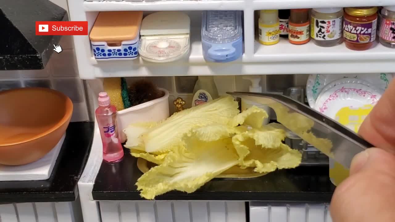 Re-Ment Cooking with REAL vegetable 🥬 | Mini Kitchen | Dinner