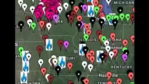 Map of all the food processing plants that have caught fire.