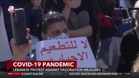 A protest against covid-tyranny in Beirut, Lebanon.