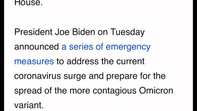 BIDEN SENDING FEMA TO MOST VACCINATED STATE FOR OMICRON EMERGENCY