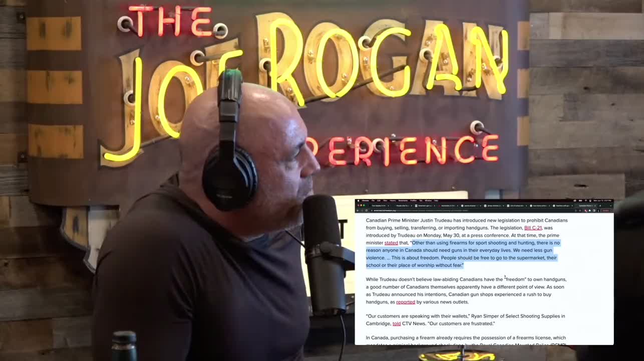 Joe Rogan GOES OFF on Trudeau for insane remarks on guns, self-defense