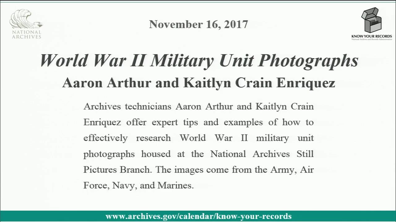 World War II Military Unit Photographs 2017 Nov 16