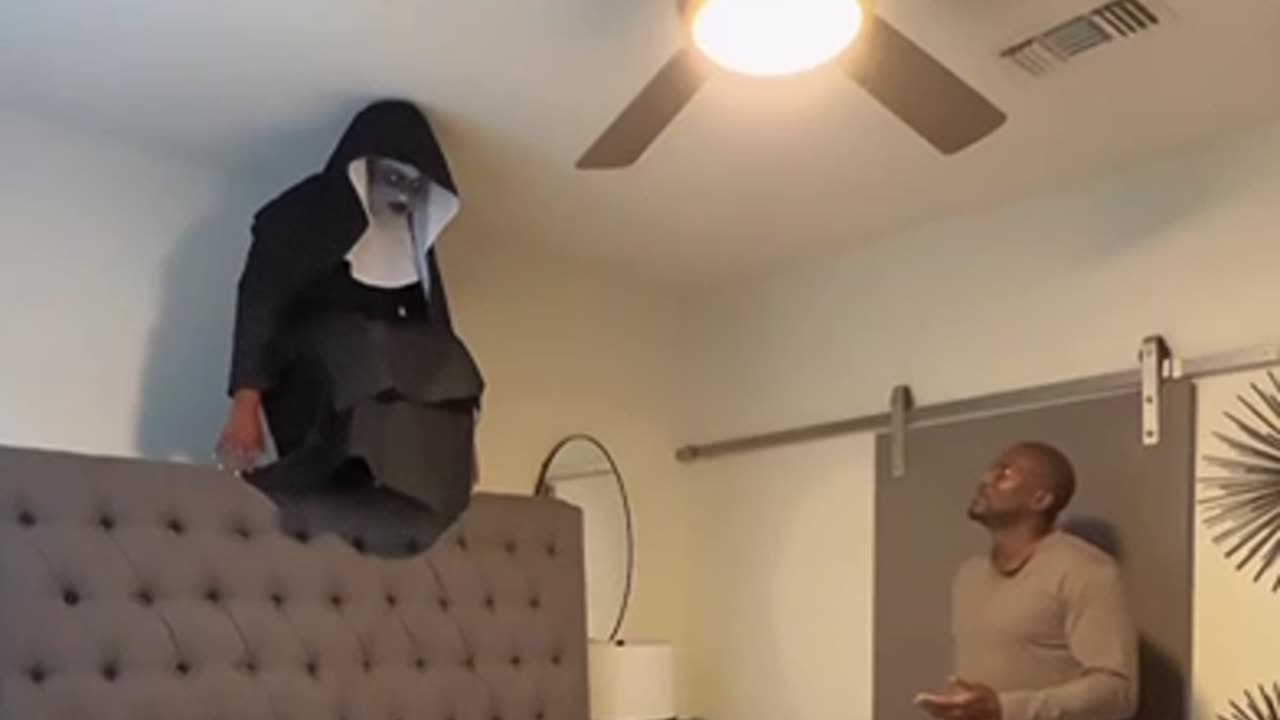 Wife scared husband funny