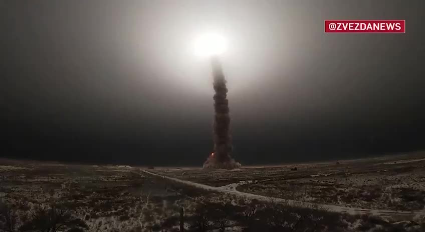 Footage of the launch of a new missile defense system at the Sary-Shagan test site.