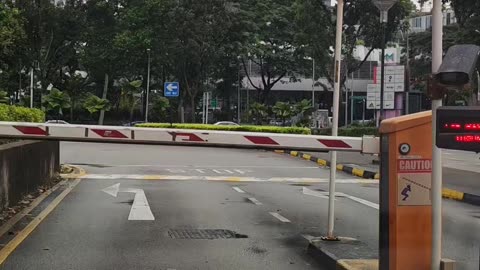 Driving out of a carpark in IMM, Jurong East, Singapore