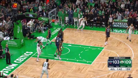 NBA - Tatum drives in for the dunk and the Boston crowd erupts!
