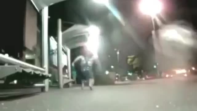 The bus stop is scary