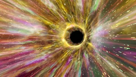 Tunnel of lights in space, virtual 3D
