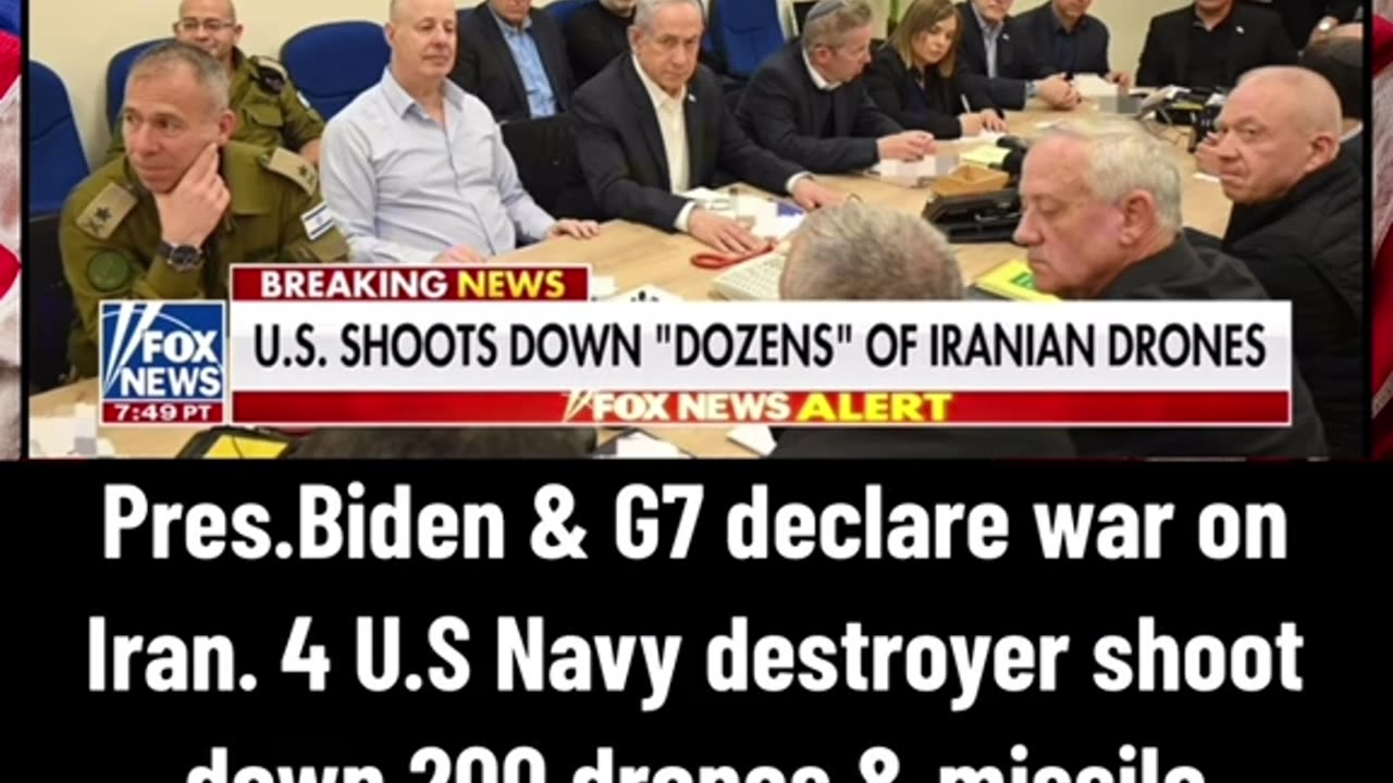 Pres.Biden & G7 declare war on Iran. 4 U.S Navy destroyer shoot down 200 drones & missile