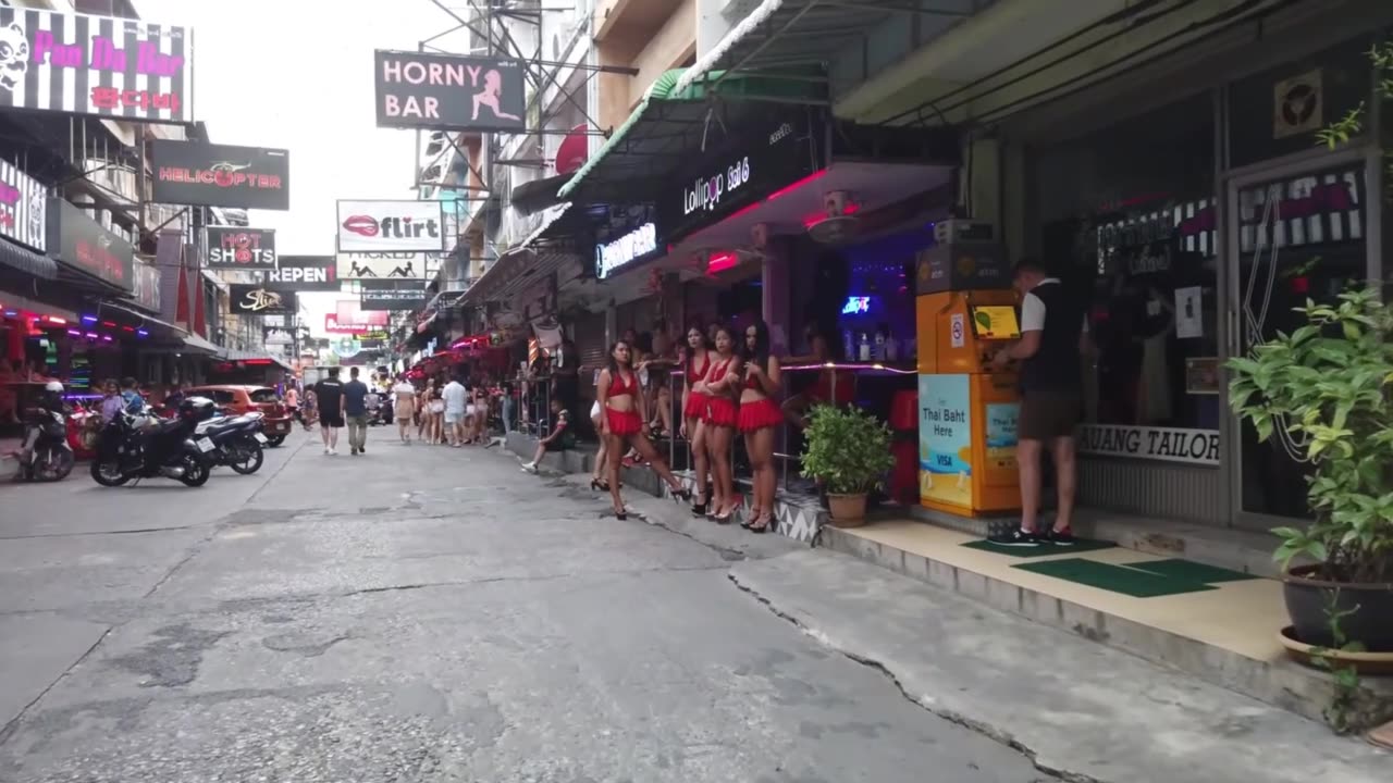 Thailand, Pattaya. Pattaya Soi 6, beach road walk. So many beautiful sexy young girls.