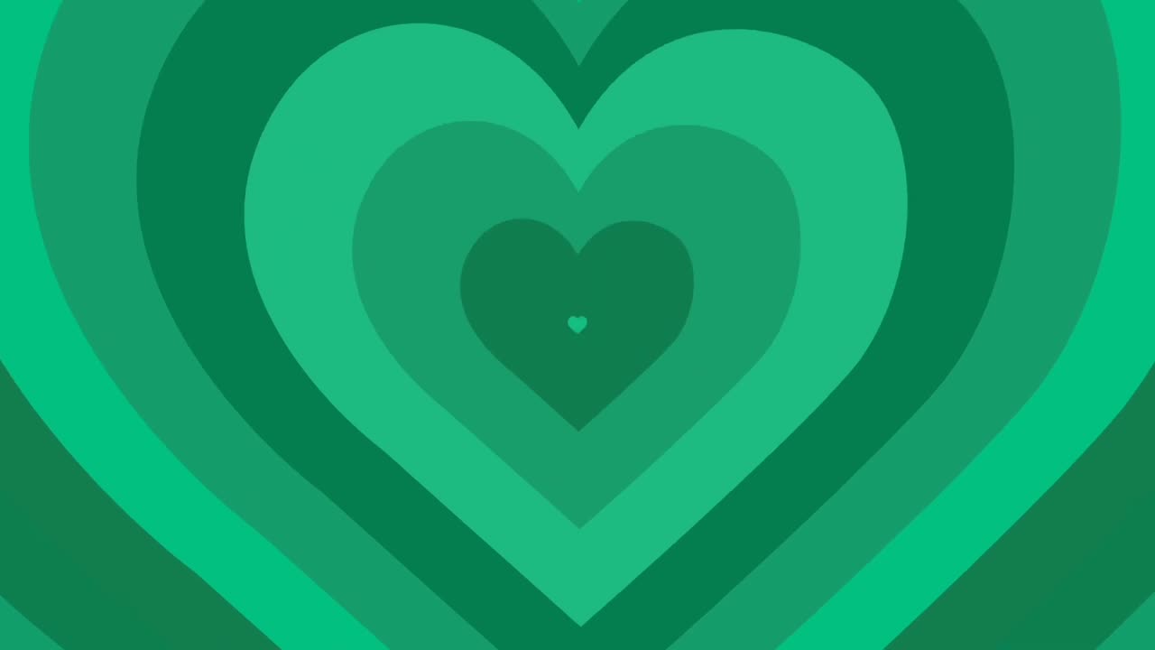 455. Heart Tunnel Background 💚Green Neon Heart T