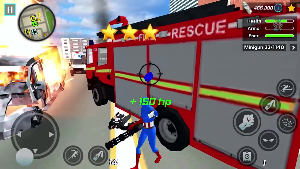 Captain America "Game" Rope Hero Ninja Gangster Crime in Vegas City - Android Gameplay