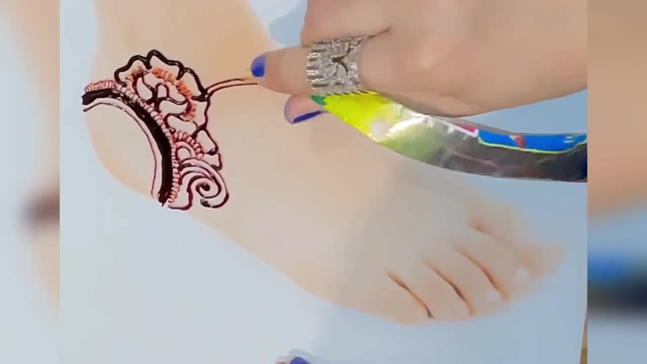 simple mehndi design foot mehndi design