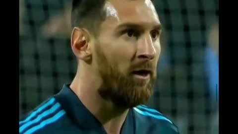 Powerful reaction of Messi the star