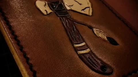 Handmade work on horse portrait wallet