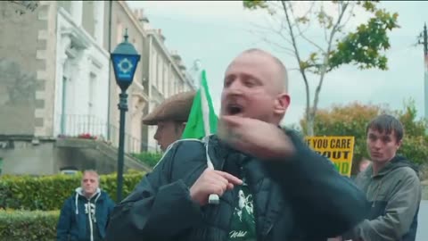 Big Ferg at a Dublin Gardai station last night as groups of Irish citizens hit stations...