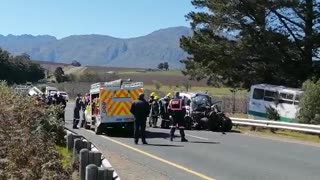 Five dead and 27 others injured in Villiersdorp bus-car crash