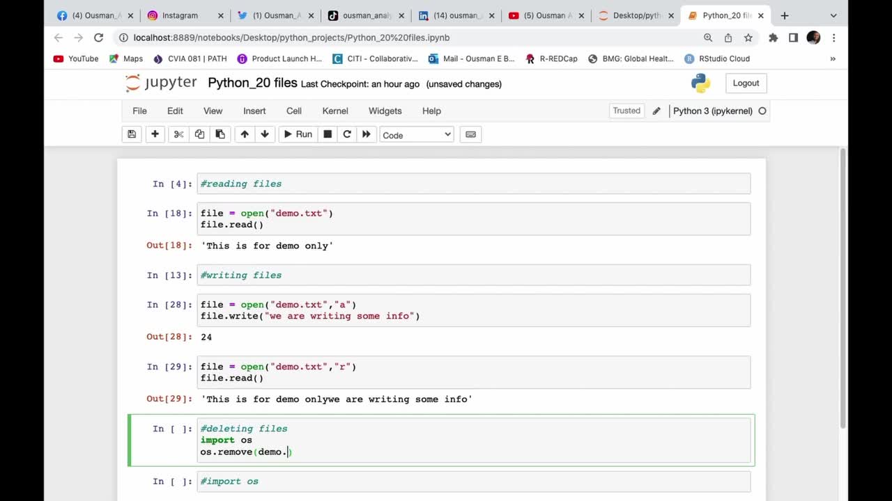 Deleting files in python