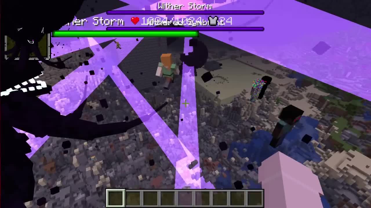 all Herobrine creepypasta mobs vs Wither Storm 7 STAGE in minecraft5