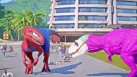 Spiderman, Batman, Joker, Hulk, Flash, Brachiosaurus Color Pack Dinosaurs Fighting Jurassic World