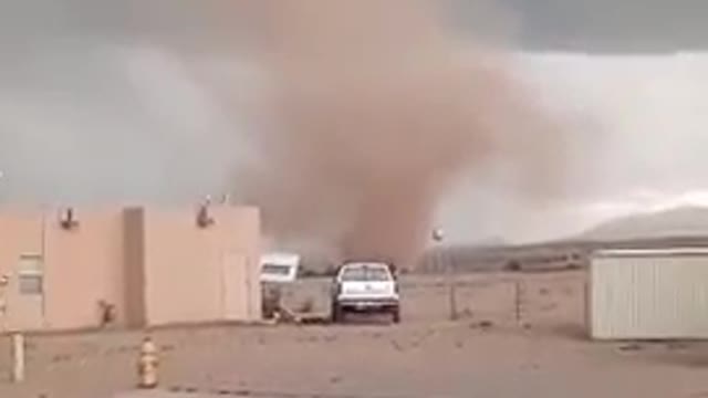 Dust Tornado Forms Rapidly From Ground in Kewa Pueblo at New Mexico