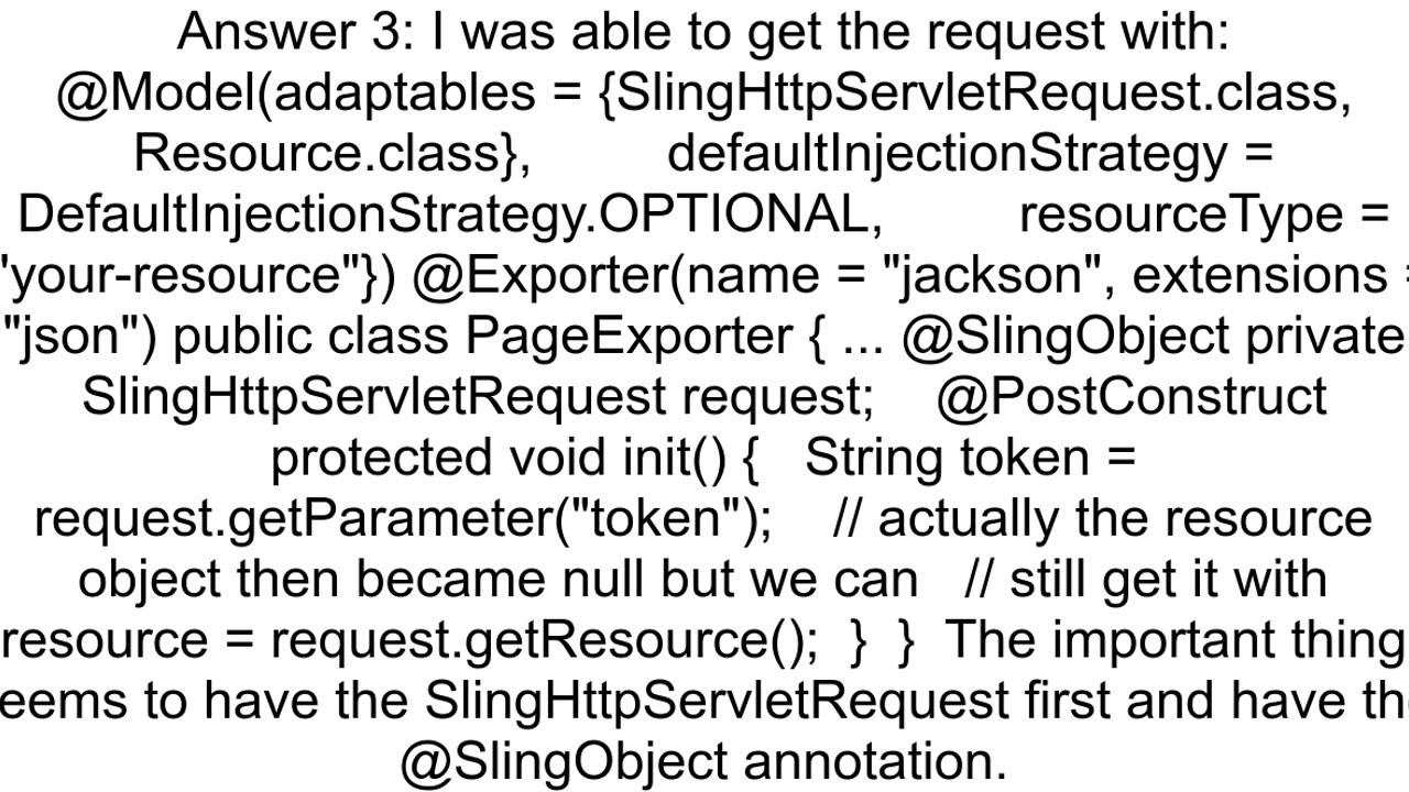 How to pass query parameter to Sling model exporter