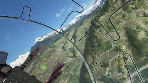 Pilatus PC-21 flight with Smoke in Sion, Switzerland. Microsoft Flight Simulator