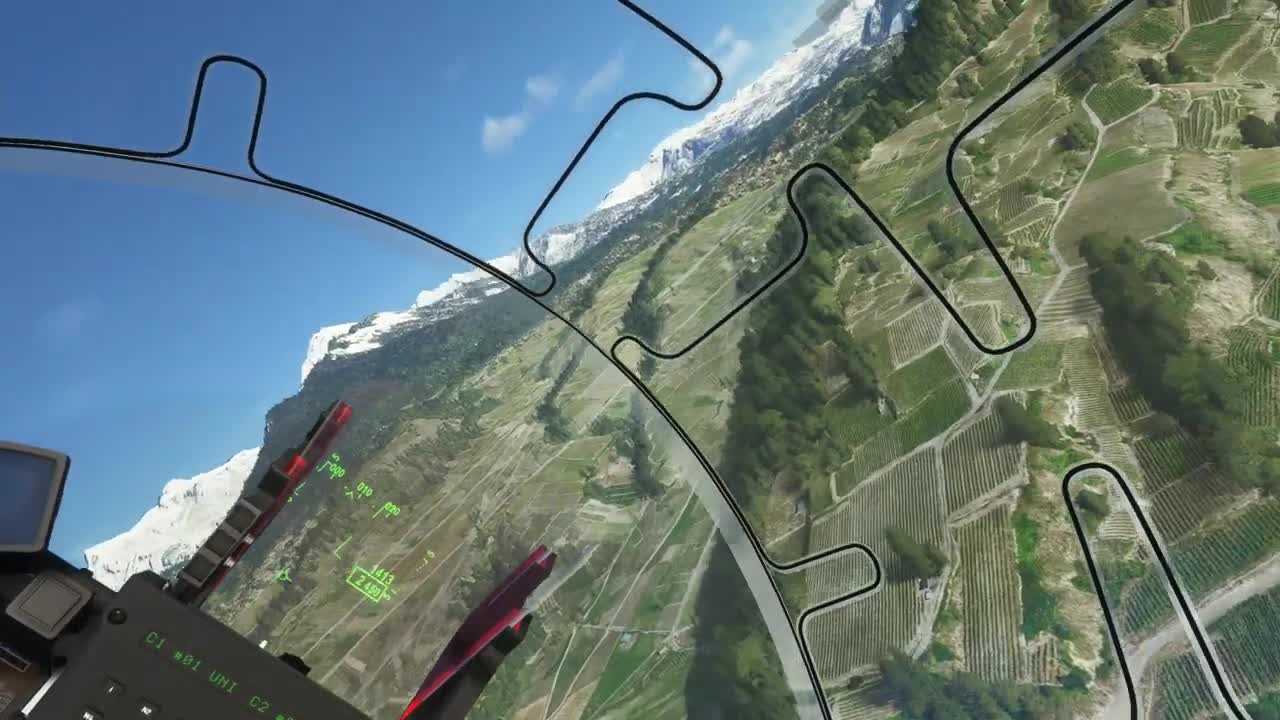 Pilatus PC-21 flight with Smoke in Sion, Switzerland. Microsoft Flight Simulator