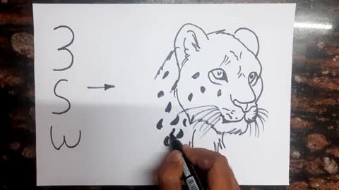 Easy Cheetah drawing // How to Draw Cheetah Drawing // Turns into Drawing