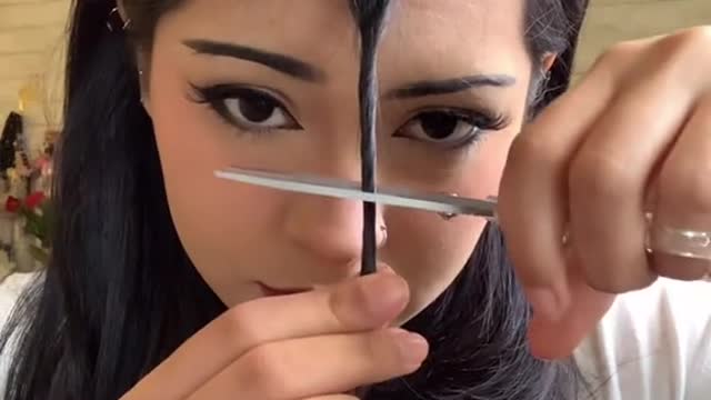 Cutting my bangs…