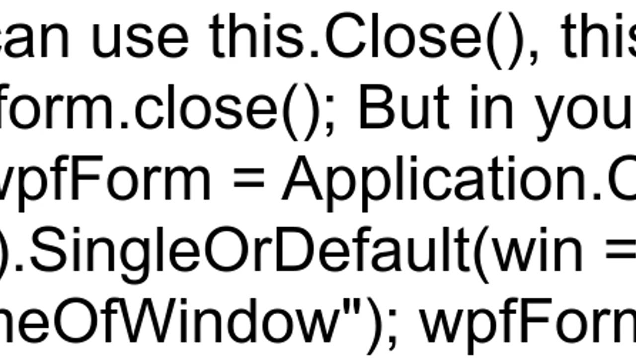 Closing a window in WPF