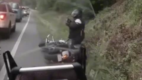 Tow Truck Knocks Off Motorcyclist