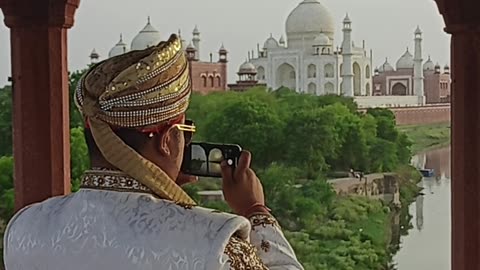 Beautiful Taj Mahal view from Taj tendli