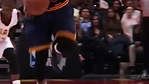 LeBron does the Jordan logo