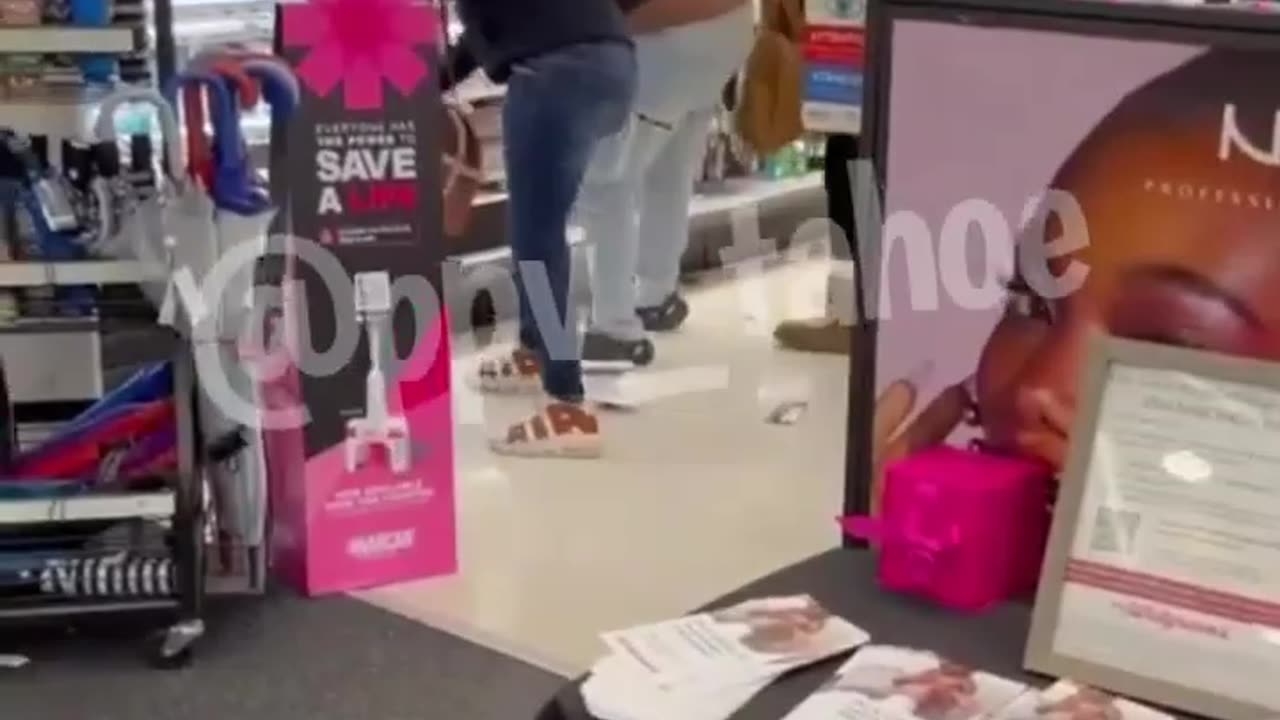 Shoplifters hit the Walgreens in Los Angeles, California.