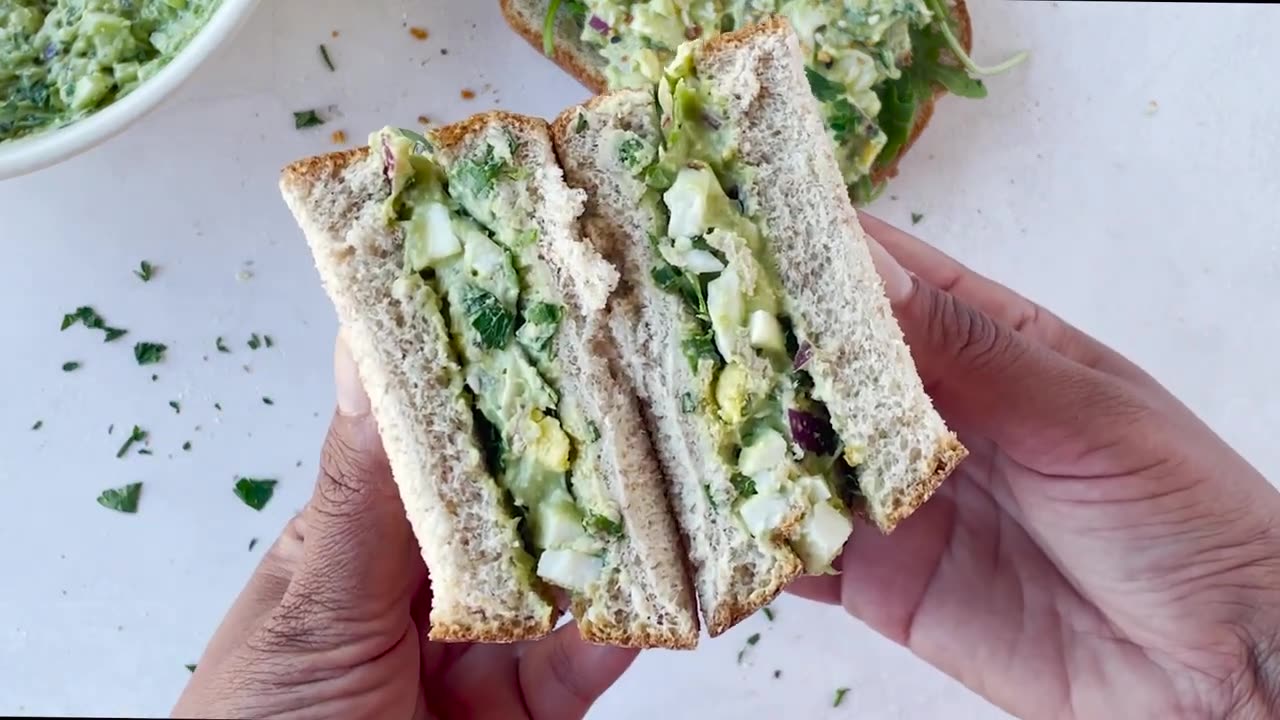 Avocado egg salad sandwich