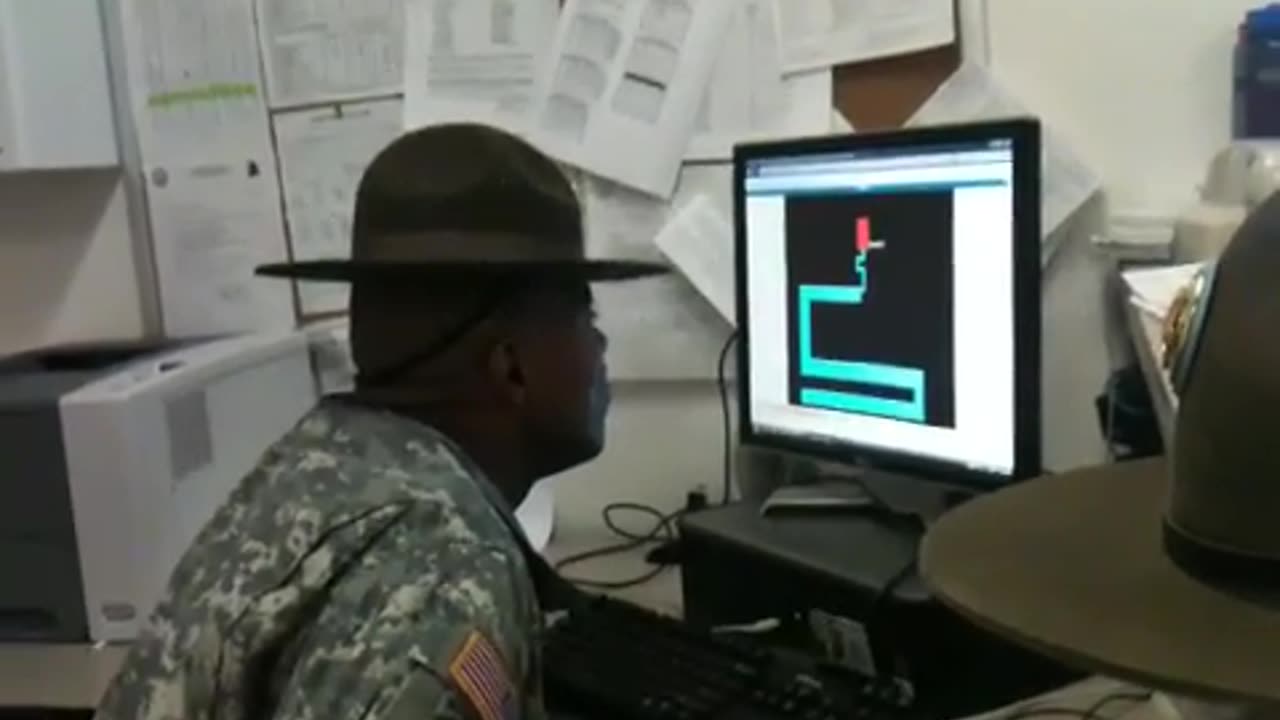 Drill Sergeant scared by maze game