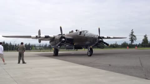 B-25 Grumpy Startup, Taxi, Takeoff, and Overhead Pass