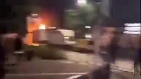 Police station under attack in Nanterre.