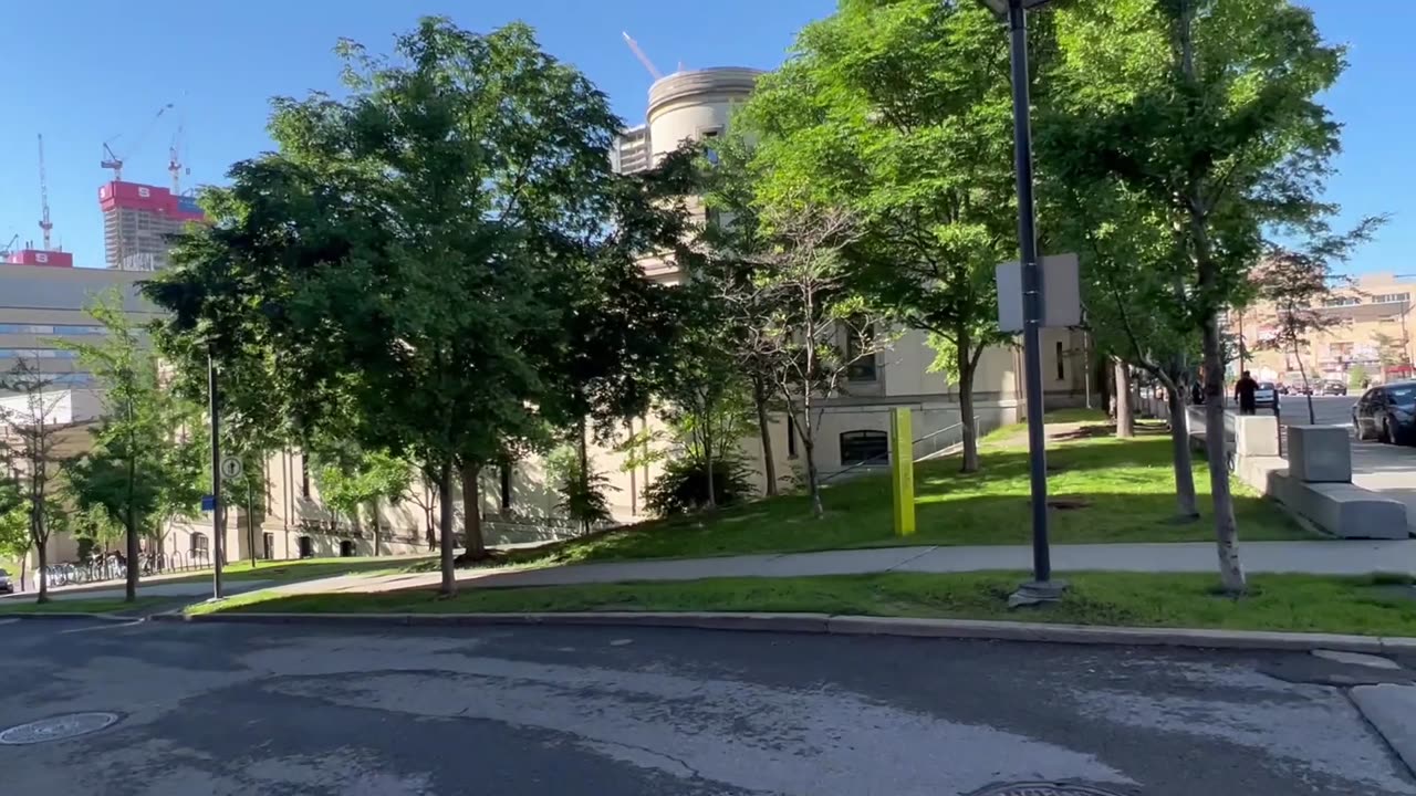 Walking through Sherbrooke Street in Montreal, Quebec, Canada shopping from provigo store 2022