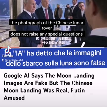 (27 nov. 2023) LA "IA" SORPRENDE TUTTI POICHÉ HA DETTO CHE LE FOTO DELLO SBARCO SULLA LUNA DELL’APOLLO 11 SONO False [traduzione in descrizione]