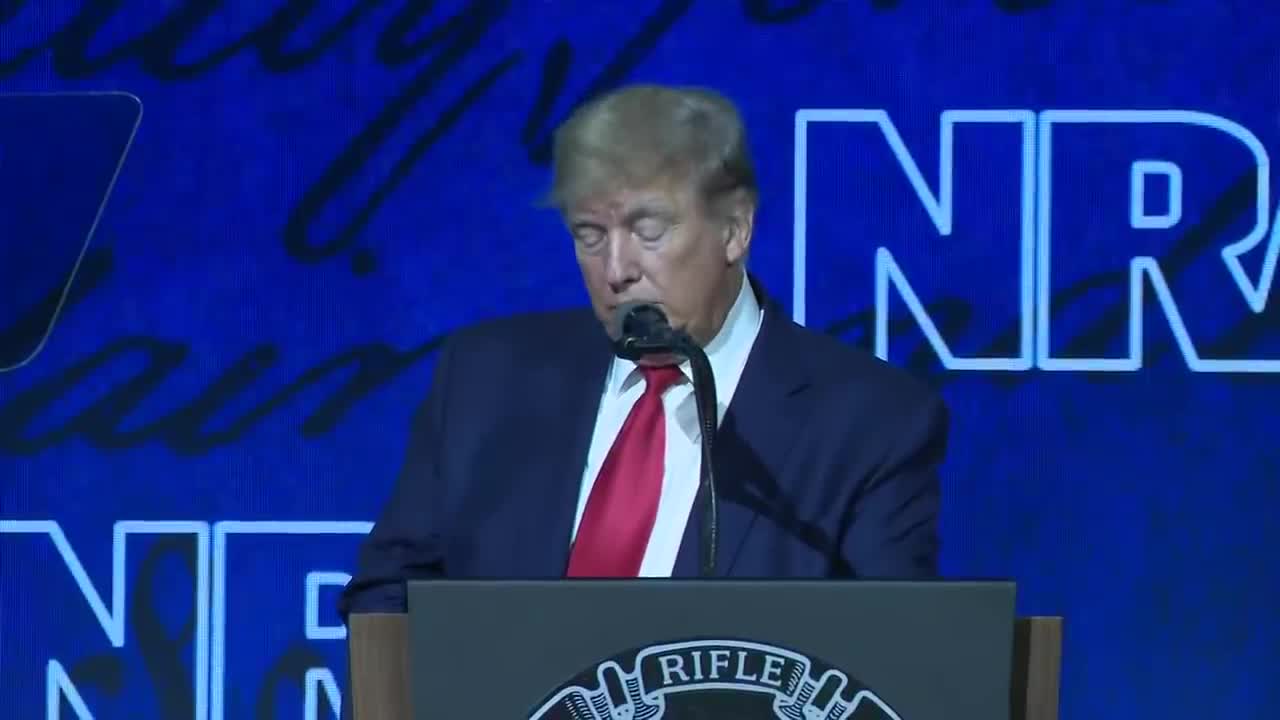 Former President Donald Trump speaks at NRA Convention in Houston