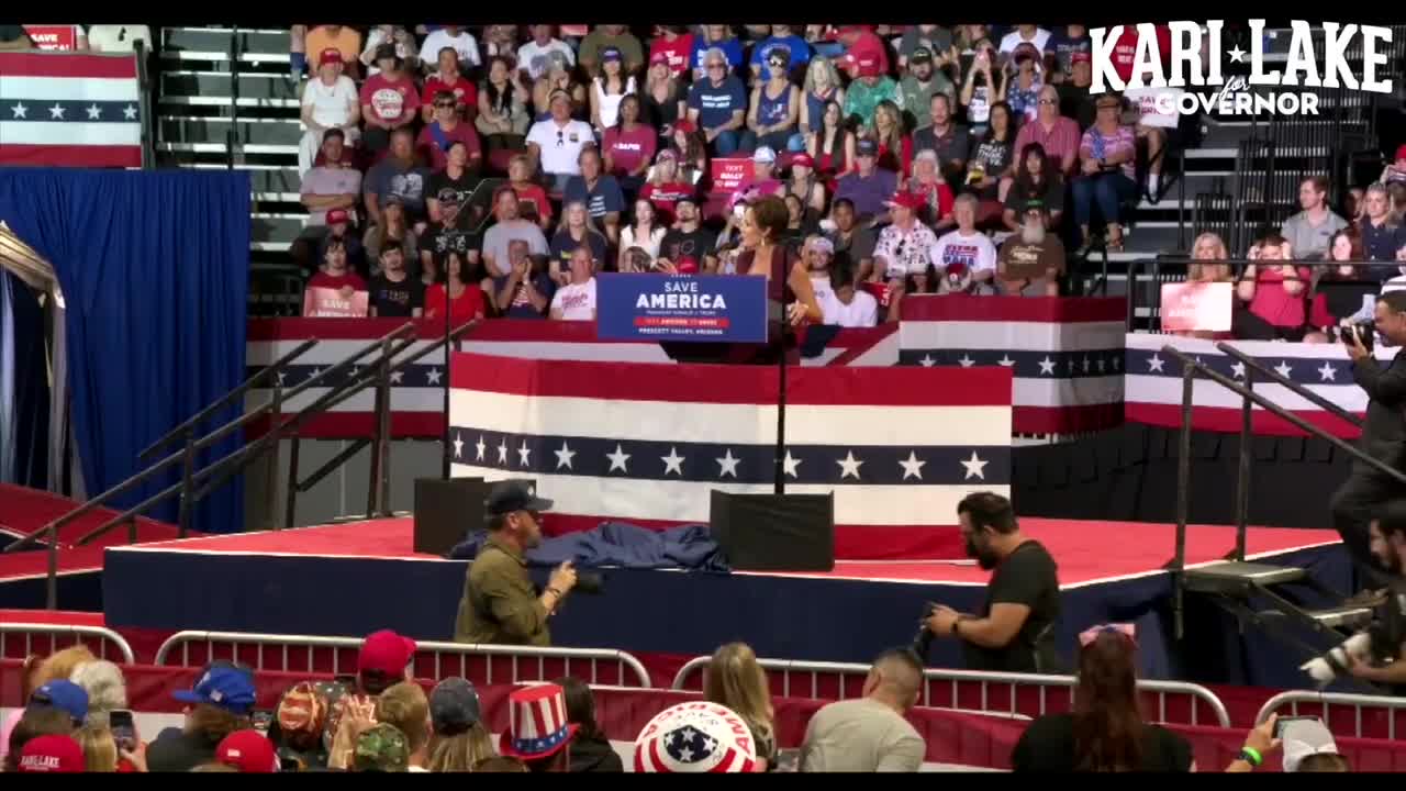 Kari Lake’s electric entrance to the Trump Save America Rally in Prescott Valley, AZ