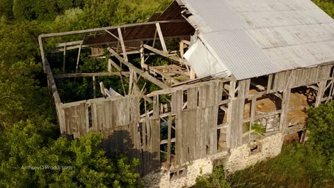 Fly over 150 year old abandoned barn - Drone Footage DJI