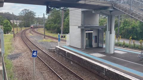 Sydney Trains Locomotive Hauled Waratah B31 passed by Niagara Park Railway Station