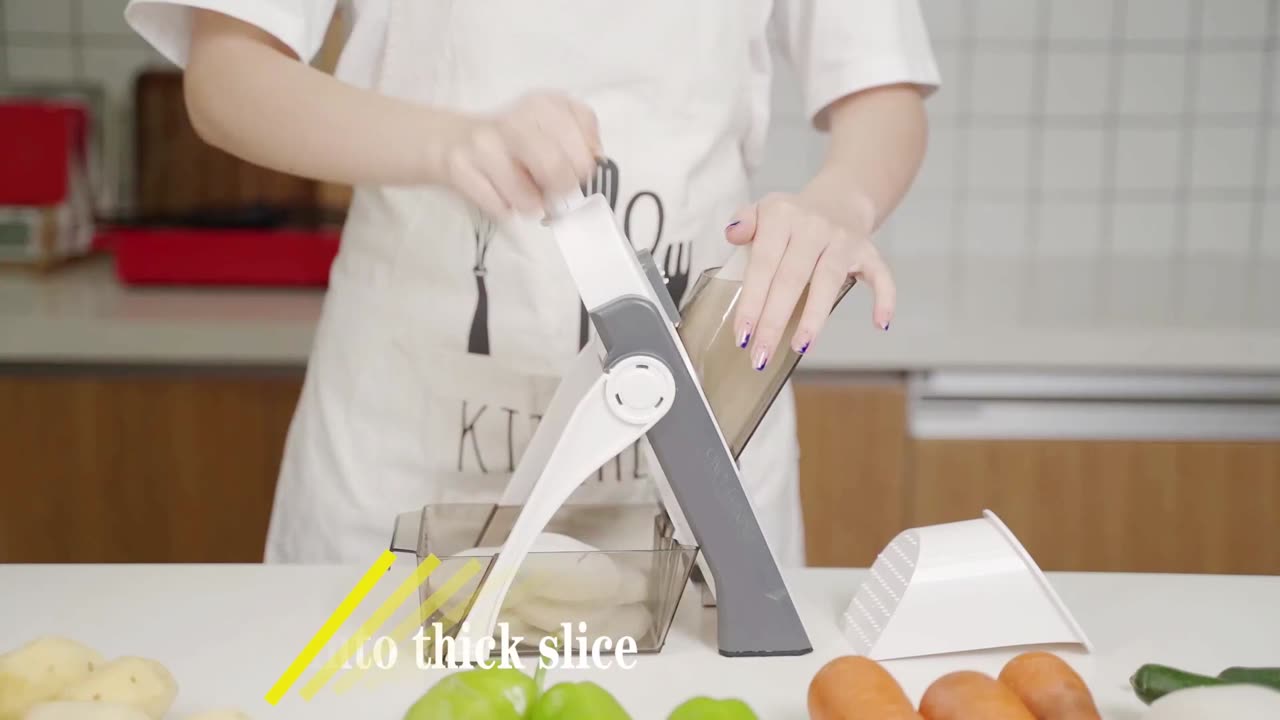 ONCE FOR ALL Safe Mandoline Slicer 5 in 1 Vegetable Food Potato Cutter