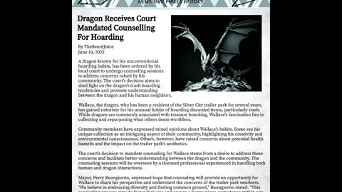 Dragon Receives Court Mandated Counselling For Hoarding