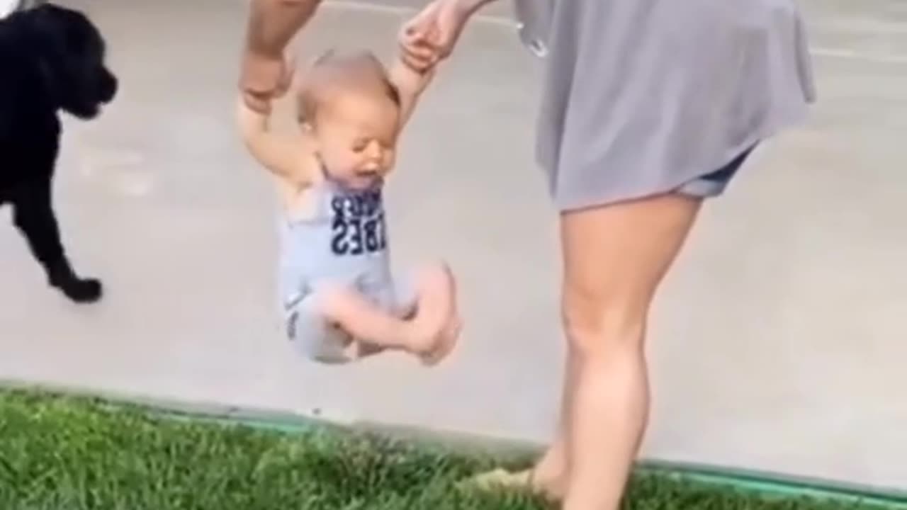 Funn Babies Scared of Grass