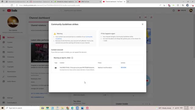 LEVEI MAIS UM STRIKE NA MINHA CONRA DO YOUTUBE, ASSIM NÃO DÁ