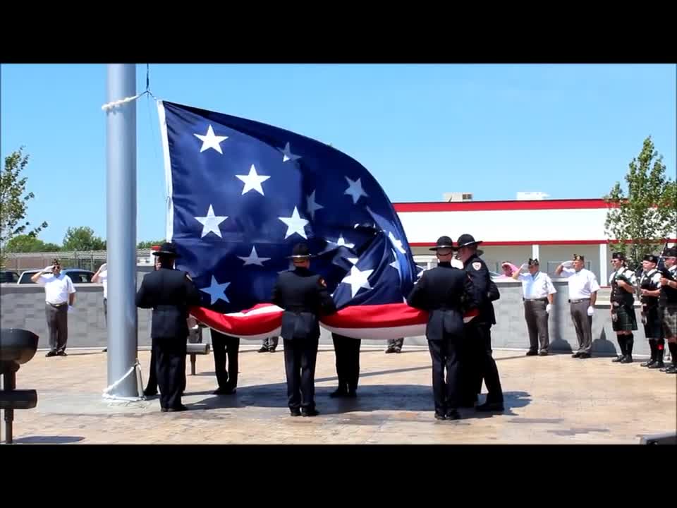 The Raising of the Flag ~ Morris' 9/11 Memorial Park ~ 6-14-12